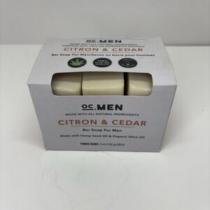 OC. Men Citron‎ & Cedar Bar Soap for Men w/ Organic Olive Oil 3 Bars All Natural